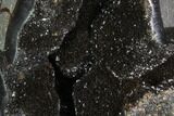 Septarian Dragon Egg Geode - Black Crystals #98875-1
